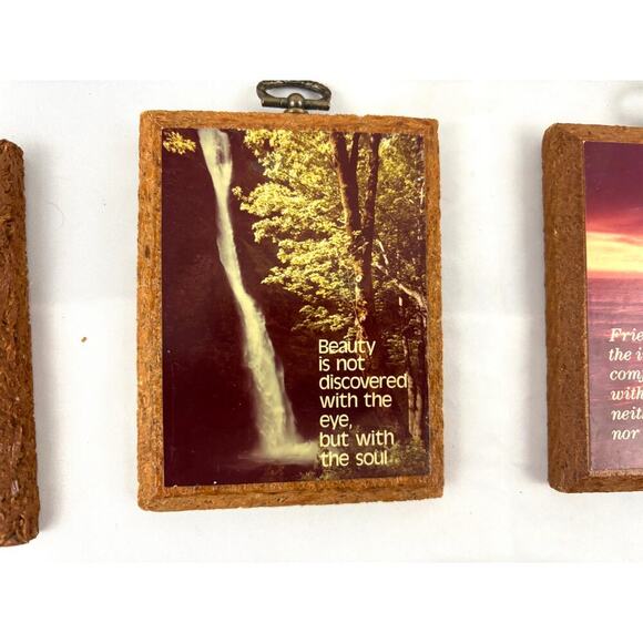Lot of 6 Paula's Impressions Wall Hanging Plaque Wood Print Paper Vintage 1970s - Picture 3 of 14
